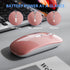 Slim Rechargeable Wireless Silent Mouse, 2.4G Wireless & Bluetooth Technology for Laptop/PC/Mac/iPad (Rose Gold)