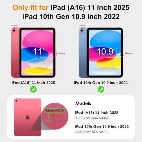 DTTO A16 11th 10th (2025/2022), 360 for iPad Case, iPad / Generation Case Degree Rotating Premium Leather Folio Stand