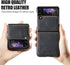 Samsung Galaxy Z Flip 3 5G Case - Galaxy Z Flip 3 Leather Phone Case with Hard Shockproof Back Cover Slim Durable