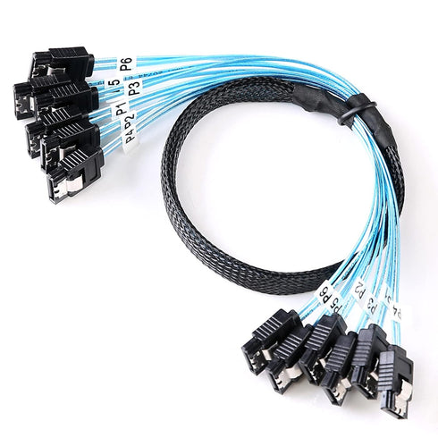 ADCAUDX SATA-III Cable-0.5M, 6Pcs/Set-6Gbps-Sata HDD-SSD Data-Cable Thin Replacement for Bitcoin Computer-Server CD