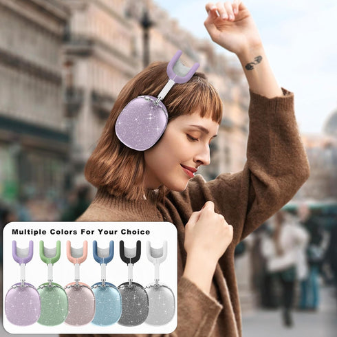 AirPods Max Case Cover, Anti-Scratch Ear Pad/Ear Cups/Headband Cover, Clear Soft TPU & Silicone, Skin Scratch Proof.