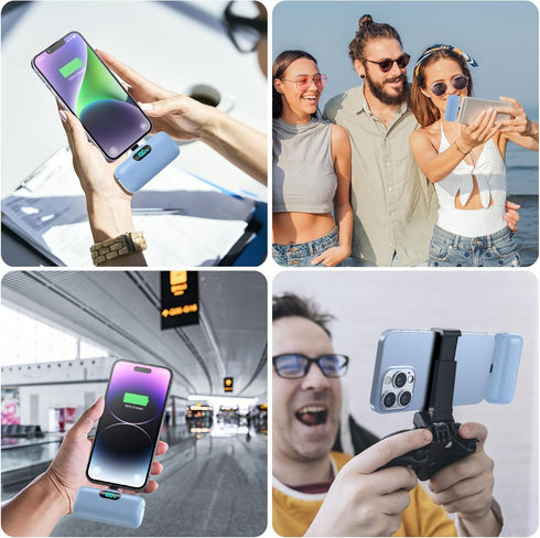 Small Portable Charger for iPhone, Upgraded 5000mAh PD Fast Charging Power Bank, Mini Plug-in Battery Pack, Compatible