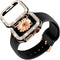 DABAOZA Compatible Apple Watch Bands 40mm with Bumper, Bling Glitter Women Silicone Soft Strap for iWatch (Black