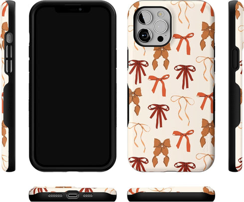 Casely 12 iPhone Pro Max Case | Fall Girlie | Pumpkin Spice Bows | Bold Protective Design | MagSafe Compatible Design