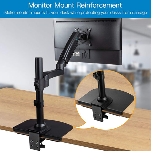 HUANUO Steel Monitor Mount Reinforcement Plate for Thin, Glass and Fragile Tabletop, Fits Most Monitor Stand