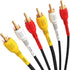 Cmple - 3 RCA Cable 12 Feet, Male to Male Audio Video Cables for VHS/DVD Players, TVs