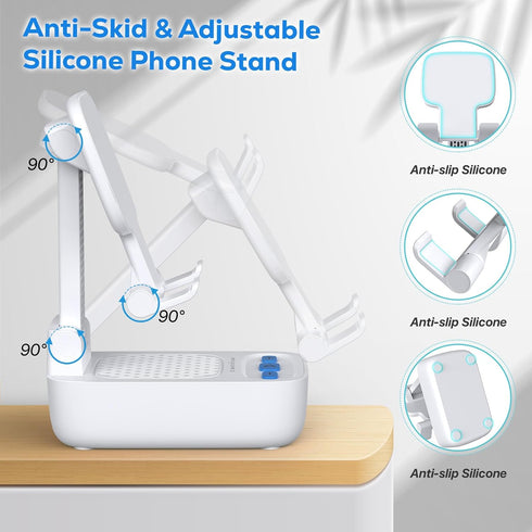 Gifts for Men Women, Cell Phone Stand with Wireless Bluetooth Speaker, Punchy Bass & HD Stereo Sound for Home Outdoors