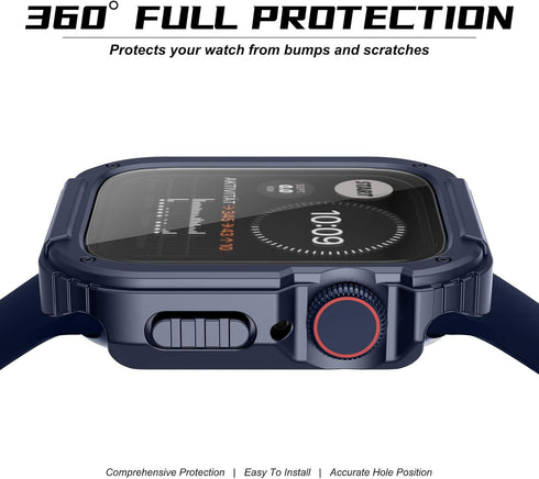 Recoppa Rugged Apple Watch Case 41mm Series 7 & 8 & 9 with Screen Protector, Durable Military Grade Drop-proof Cover