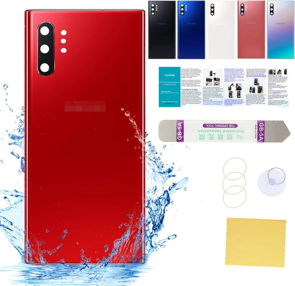 Compatible Samsung Galaxy Note 10+ Back Glass Cover Case Replacement, 6.8-Inches with Installation Kit