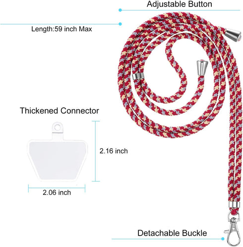 Weewooday 4 Pieces Universal Cell Phone Lanyard, Adjustable Nylon Phone Lanyard for Most Phones (Colorful)
