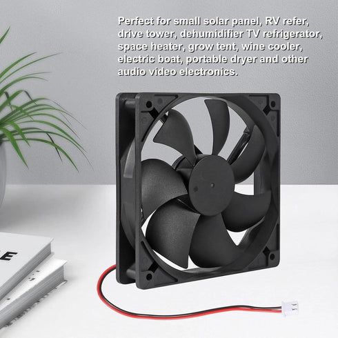 2Pcs DC 12V 12025 Cooling Fan 120x120x25mm for Computer Case and Server Chassis