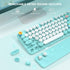 SABLUTE 2.4GHz Wireless Keyboard, Round Keycaps, Retro Typewriter Keyboard with Detachable Wrist Rest, Sleep Mode
