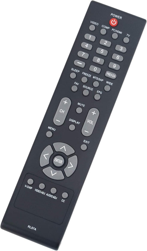 RL57A Replacement Remote for AOC Envision TV Models L19W861, L22W861, L26W861, L32W861, L37W861, L42H861 & VIZIO VR6