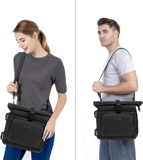 MOSISO Black Camera Crossbody Shoulder Messenger Bag, DSLR/SLR/Mirrorless Photography Case with Expandable Compartment