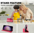 MONASAY Hot-Pink Wallet Case for Samsung Galaxy S24 5G, 6.2", RFID Blocking, with Lens & Glass Screen Protector, Credit