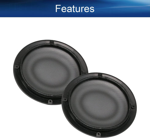Heyiarbeit 2Pcs 6.5" Speaker Grill Cover, Round Metal Mesh Speaker Grills Guard Protector, Decorative Circle Black