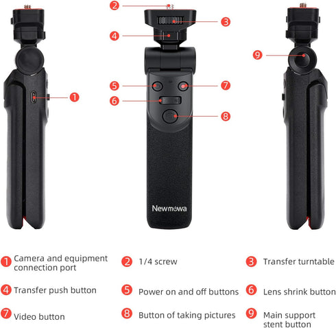 Newmowa Mini Shooting Grip, Vlog Camera Grip for Sony, Vlogger Grip for Sony ZV1 RX100 VII RX100M2 RX100M3 RX100M4