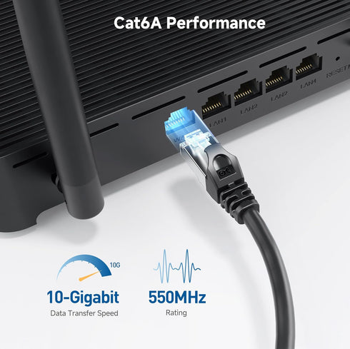 10Gbps 5-Pack 6A 10ft, 6A Cat6A Cable Matters Snagless Shielded Cat Ethernet Cable - Cat Cable, Cord, Ethernet Cord
