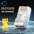 Shielded RJ45 Cat6 Cat 6A Connectors - Gold Plated Pass Through Connector 3 Prong 8P8C Modular Plugs for Ethernet Cable