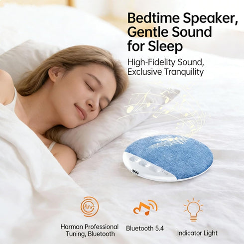 Ultra-Thin Bluetooth Pillow Speaker for Sleeping, Built-in White Noise to Support Sleep, Dual-Mode Speakers Audio