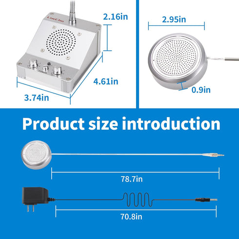Window Intercom System, 2 Way Voice Transmission, High Power Intercom for Bank, Hospital, Station, Store