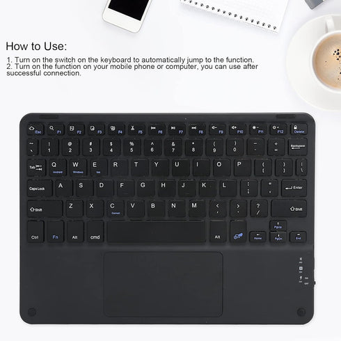 Bluetooth Keyboard, Multi-Function Scissor Keyboard with Touchpad, Ultra-Slim Portable 10in External Computer Keyboard