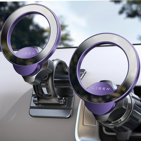LISEN for Purple Magsafe 3 Accessories, 360° Rotation Hands-Free Accessories for Your Car, Compatible with iPhone 15,