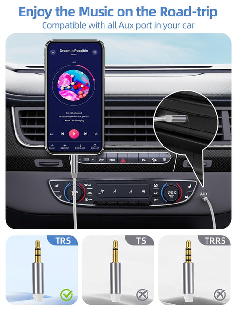 HAOISH 30 3.5 mm Braided-1/8 Aux Cord FT, Audio Cable Nylon Male to Male Auxiliary Stereo Jack Cables for Car/Home