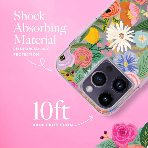 Rifle Paper Co. iPhone 14 Pro Max Case, Compatible with MagSafe, 10ft Drop Protection, Floral Pattern, Garden Party