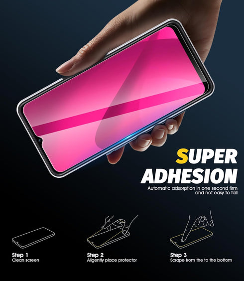 Orzero (4 Pack) Tempered Glass Screen Protector for T-Mobile REVVL 7 5G 6.58 inch, 2.5D Arc Edges, 9H Hardness