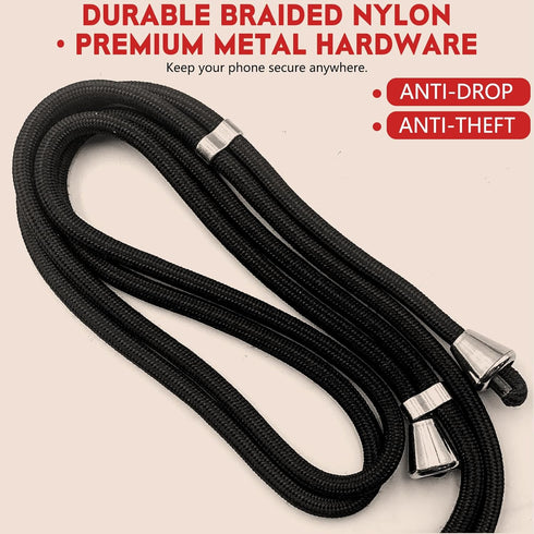 RCHQOUTOR Phone Lanyard for Cellphone Case, Adjustable Crossbody Phone Strap with Tether Tab & Carabiner Clips