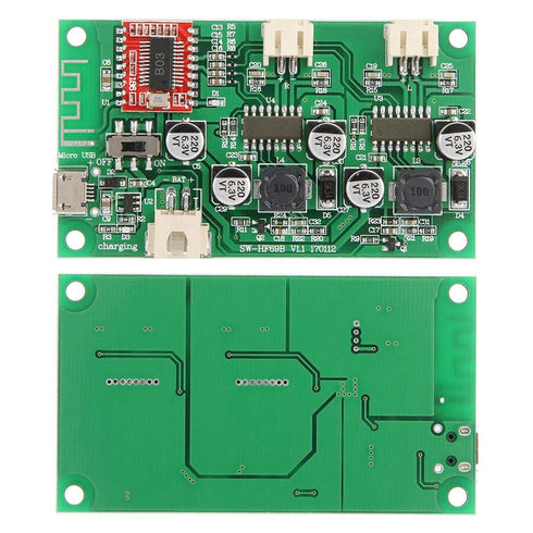 Bluetooth Power Amplifier Board 2 6W DC 5V/3.7V Lithium Battery Management HF69B for 4 , 6 , 8 Speakers