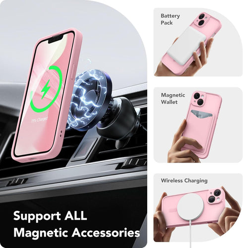 CAPRARO iPhone 14 Case, Peach Pink - Shockproof, Slim, Translucent Matte, 14FT Drop Protection, Full Camera Protection,