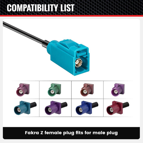 RED WOLF Reverse Camera Adapter, Fakra Z to RCA Female Plug for Select Mercedes Benz, Volvo, Ford Navigation Systems