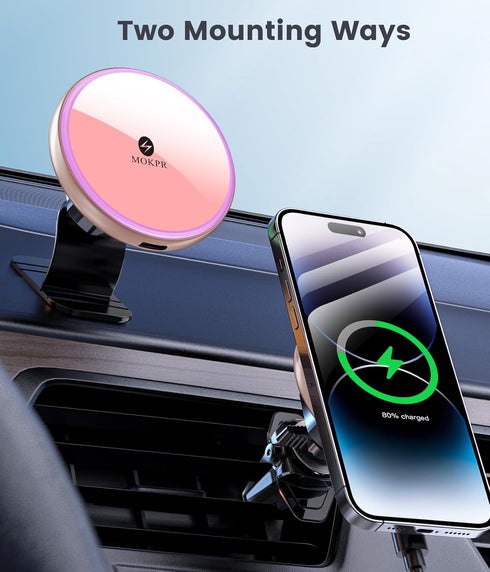 MOKPR Charger-15W 16 15/14/13/12 for Magnetic Car Mount Wireless Car Charger-Magnetic Car Phone Holder for Dash Air