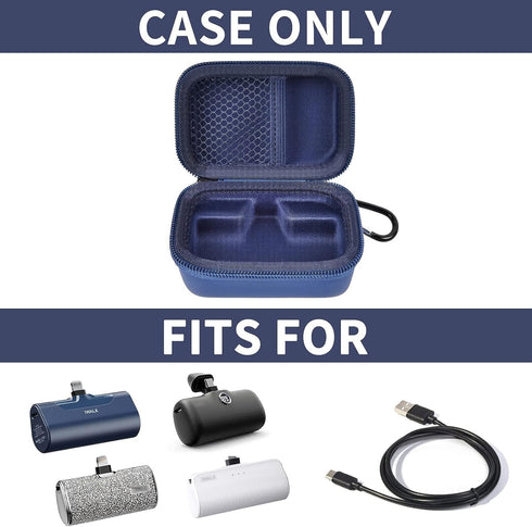 Carrying Case for iWALK Portable Charger Power Bank, Compatible with Various Small Charging Battery Packs (Blue Bag