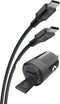 Scosche PowerVolt PD30 Mini USB-C 30W Car Charger with 4 FT Long Fast Charging Cable, Black