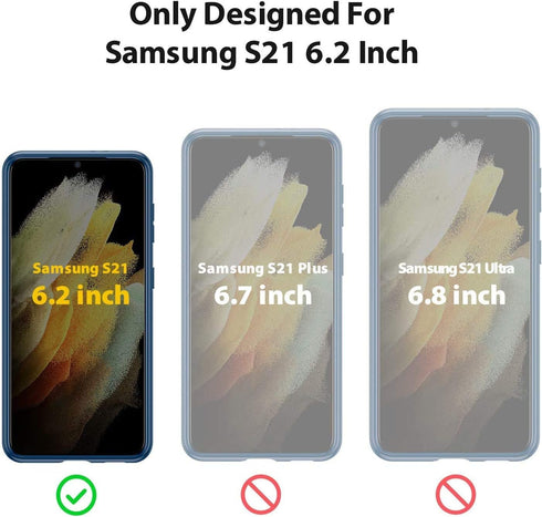 YmhxcY for Galaxy S21 5G Case with 3D Curved Screen Protector, Armor Grade Case with Rotating Holder (Black)
