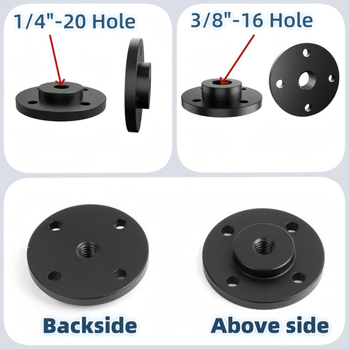 2PCS Camera Adapter Mount Multifunction Desktop Microphone Flange Mount Male 1/4-20 and 3/8-16 and 5/8-27 Inch Female Mic Monitor Mount
