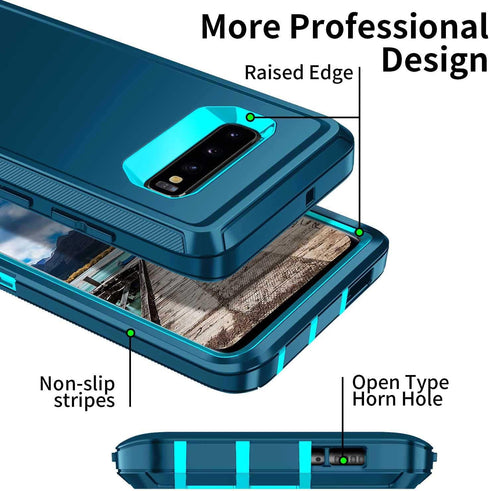 Galaxy S10e Case for Samsung, Shockproof Dustproof 3-Layer Heavy Duty Protection Cover, Turquoise