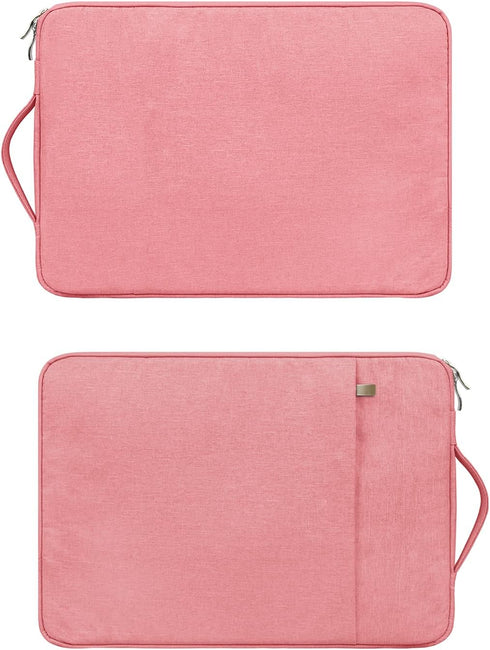 RAINYEAR 15.6 Inch Laptop Sleeve Case, Padded Briefcase with Handle Strap for Chromebook, Pink