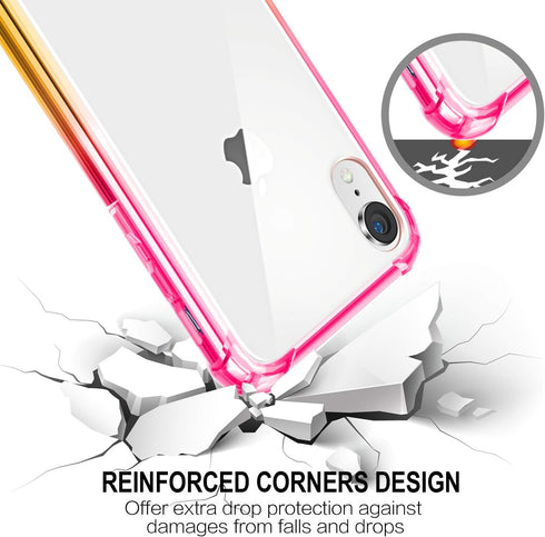 Salawat Clear Slim iPhone Xr Case, Anti Scratch TPU Bumper Shockproof Protective Case (Pink Gold) 6.1inch