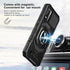 TJS Nokia C210 Case with Tempered Glass Screen Protector, Heavy Duty Drop Protection (Black)