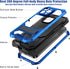 JGY iPhone 14 Pro Max IP68 Waterproof Case, Military Metal Stand Case with Screen Protector, Slim Full Cover, Blue