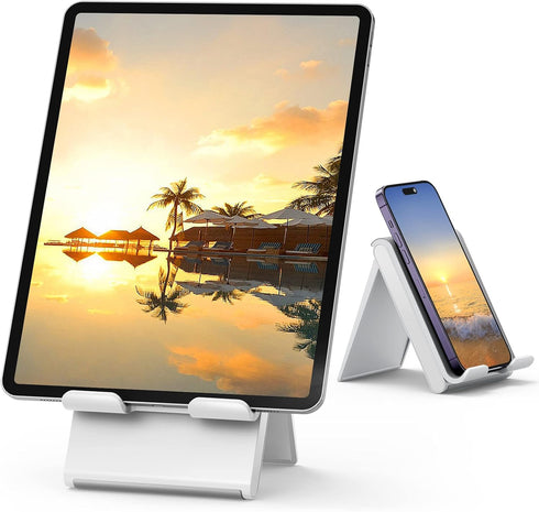 SAIJI Adjustable Tablet Stand Holder, Portable Foldable Desktop Dock for iPad, iPhone, Nintendo Switch, Samsung Galaxy