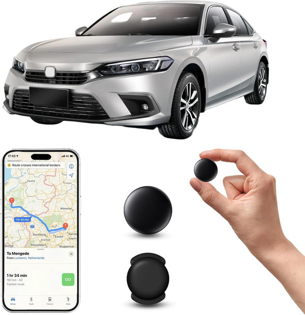 SQIQUI Hidden Magnetic Mini GPS Tracker for Vehicles No Subscription GPS Device, Real-Time
