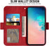 Asuwish Compatible with Samsung Galaxy S10e Wallet Case and Tempered Glass Screen Protector, Red