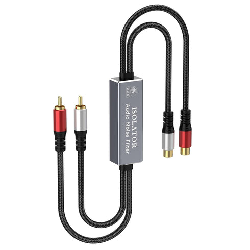 TEKERA RCA Ground Loop Isolator - Audio Filter with Dual Channel, Amplifier Noise Filter for Car Audio/Home Stereo