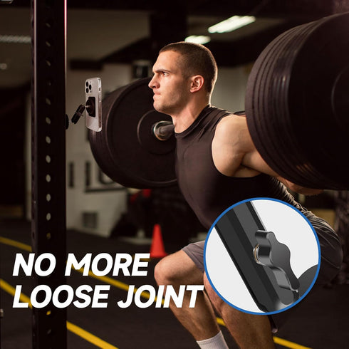 Gym Magnetic Phone Holder, Dual Magnet Phone Mount for Metal Surfaces, 360 Degree Adjustable for Recording Video