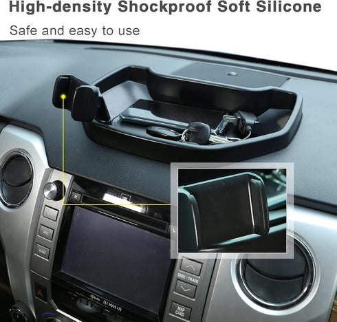 LLKUANG 2014-2021 360 Black ABS Car Center Console Dash Table Storage Tray Fit for Toyota Tundra Instrument Organizer